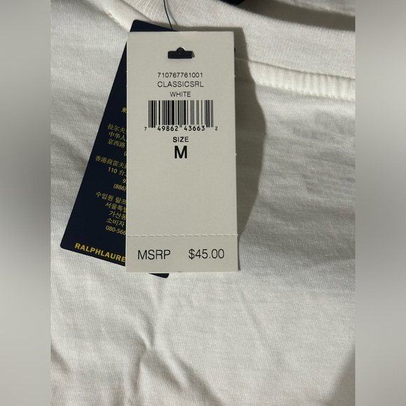62. Polo by Ralph Lauren| White USA Flag Classic Crewneck  T-Shirt - Picture 3 of 6